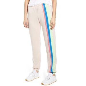 WILDFOX Mellow Stripe Easy Sweatpants, Quartz Pink